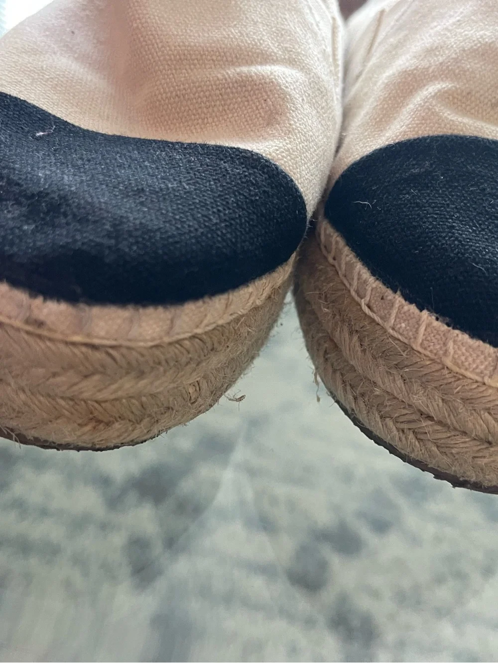 Steve Madden Black & Cream Cap-Toe Espadrilles